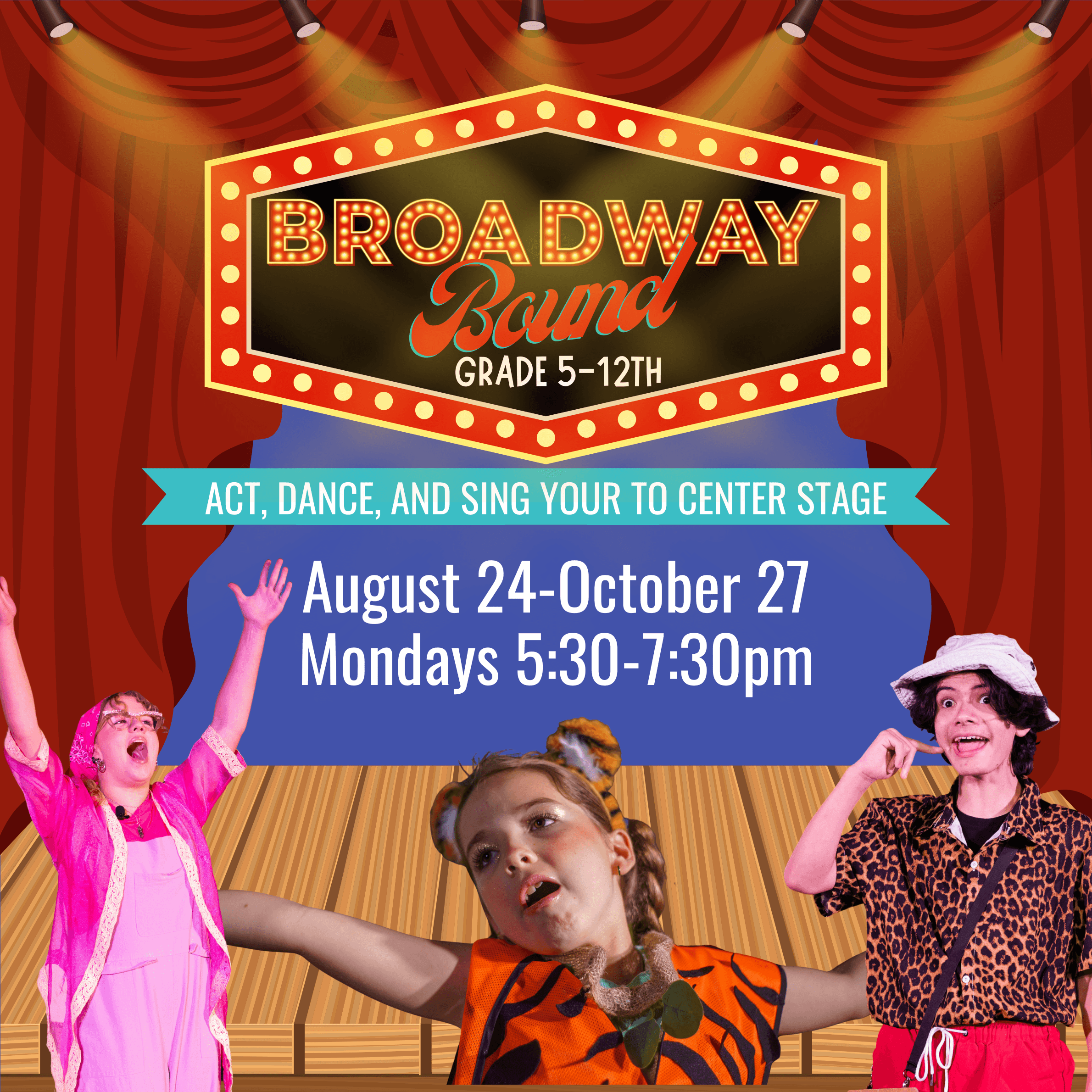 Broadway Bound students performing on stage