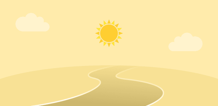 A sunny road stretching toward the horizon